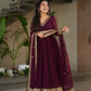 Premium Readymade Designer Wine Gown