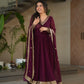 Premium Readymade Designer Wine Gown