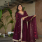Premium Readymade Designer Wine Gown