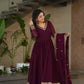 Premium Readymade Designer Wine Gown
