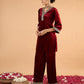 Women Ethnic Motifs Embroidered Kurta with Trousers