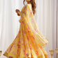Stunning Yellow Floral Printed Georgette Event Wear Anarkali Suit