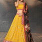 Embellished Sequined Semi-Stitched Lehenga & Unstitched Blouse With Dupatta
