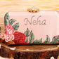 Customised Floral Embroidered Clutch