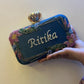 Customised Floral Embroidered Clutch