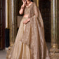 Enchanting Golden Sequins Organza Wedding Lehenga Choli With Dupatta
