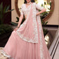 Fascinating Powder Pink Silk Thread Embroidery Bridesmaid Lehenga Choli