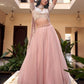 Fascinating Powder Pink Silk Thread Embroidery Bridesmaid Lehenga Choli