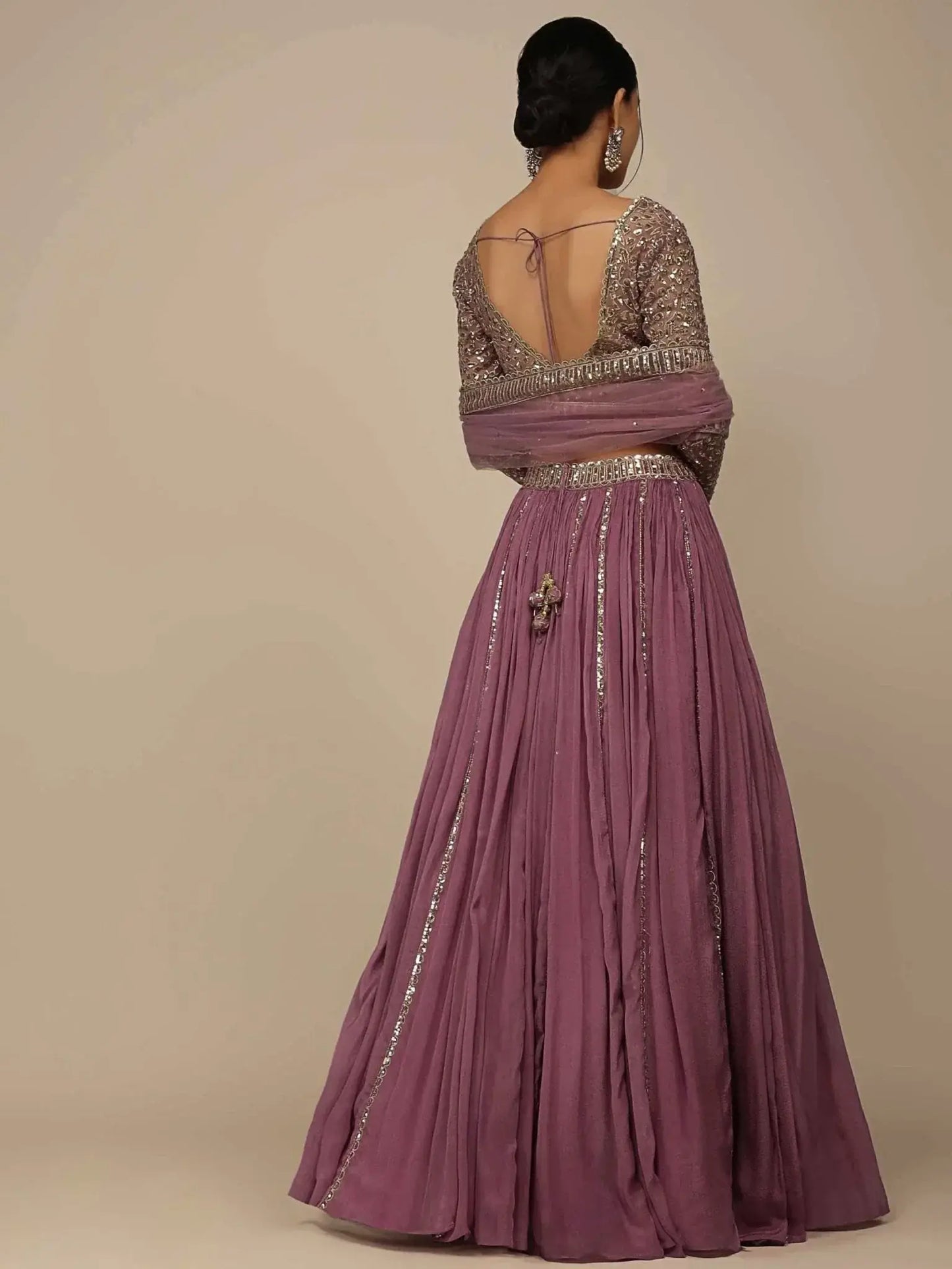 Glamorous Pink Sequins Georgette Reception Wear Lehenga Choli