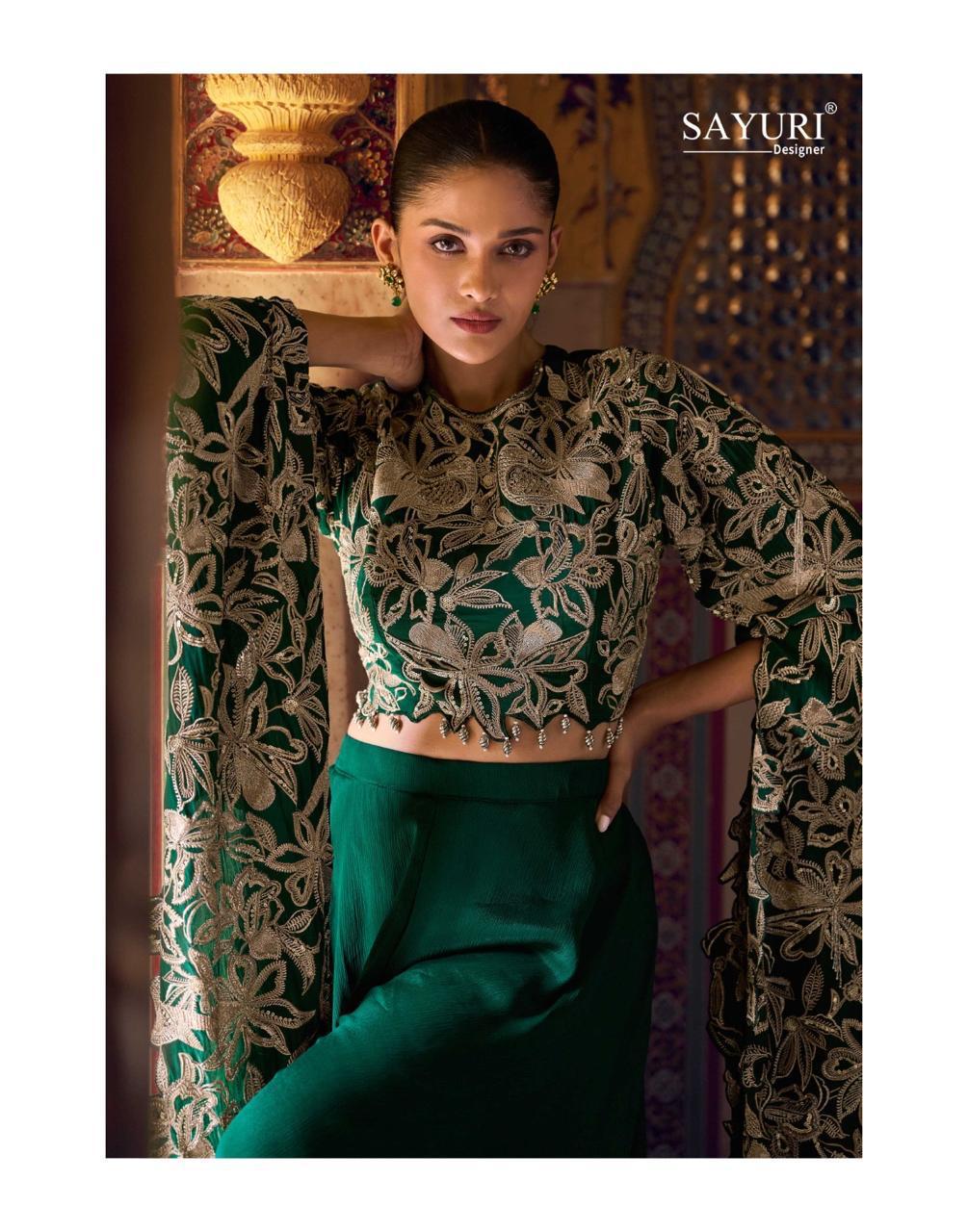 Emerald Green Heavy Embroidered Kurta Set with Designer Statement Dupatta