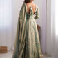 Dazzling Green Coding Work Silk Festive Wear Gown With Dupatta