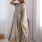 Fabulous Grey Sequins Work Silk Traditional Gown With Dupatta