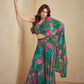 Striking Teal & Pink Floral Lehenga Set