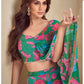 Striking Teal & Pink Floral Lehenga Set