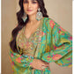 Lush Green Floral Jacket with Palazzo