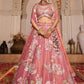 PINK - Net Fabric Sequinse embroidery Semi-Stitched Lehenga choli & Dupatta