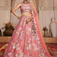 PINK - Net Fabric Sequinse embroidery Semi-Stitched Lehenga choli & Dupatta