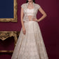 Beautiful Off-White Embroidered Net Party Wear Lehenga Choli