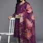 Plus Size Printed Empire Gotta Patti Kurta with Trousers & With Dupatta