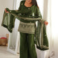 Green Zari Work Silk Mehendi Wear Palazzo Suit