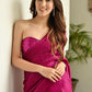 Magenta Pink Pleated Ready to Wear Saree