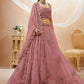 Pink & Silver-Toned Embroidered Sequinned Bridal Lehenga Choli Set With Dupatta