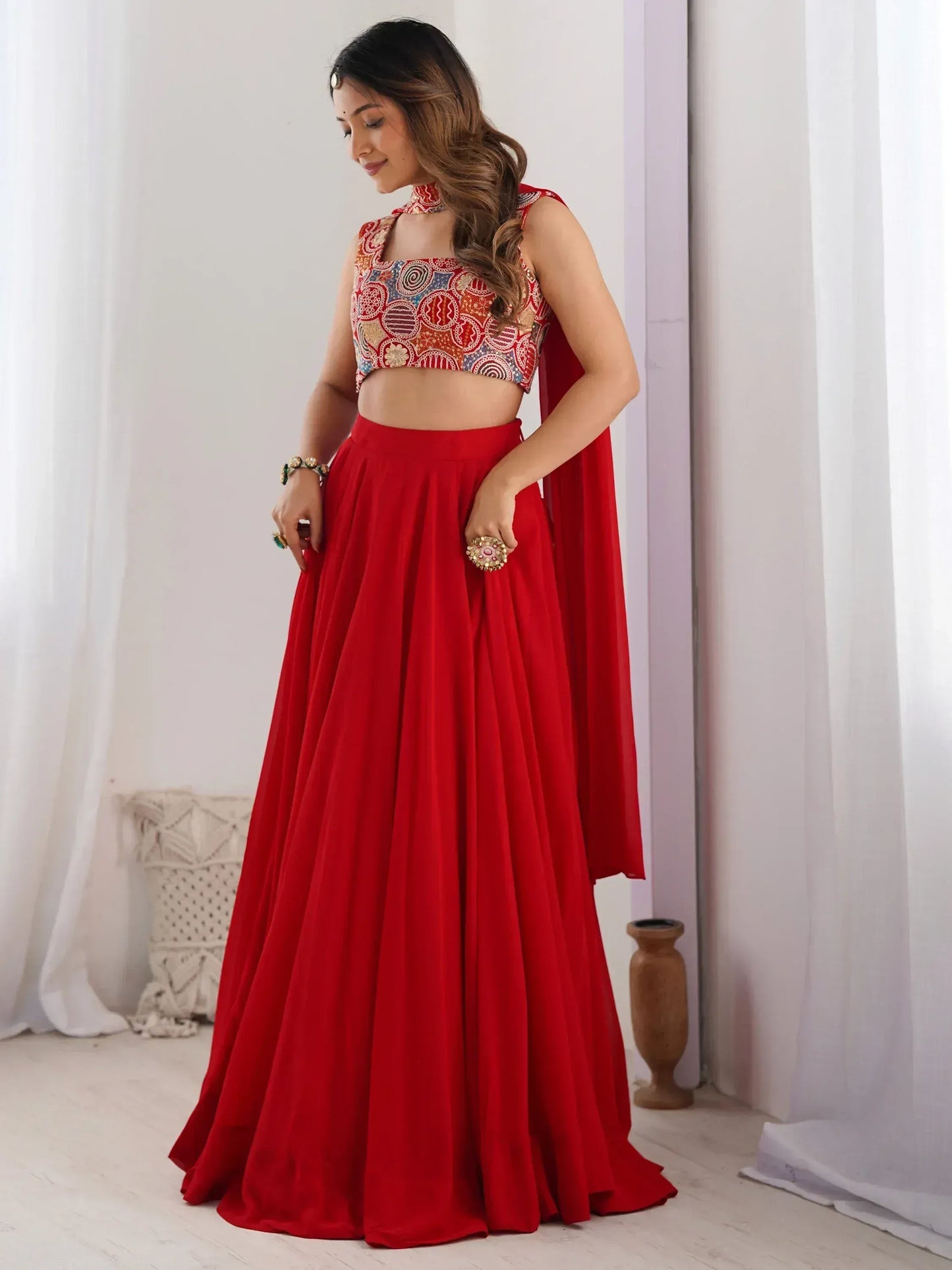 Georgette Party Wear Lehenga Choli With Dupatta