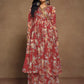 Floral Printed Chiffon Function Wear Palazzo Suit