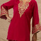 Ethnic Motifs Embroidered Thread Work Velvet Kurta With Patiala
