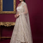 Beautiful Off-White Embroidered Net Party Wear Lehenga Choli