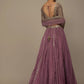 Pink Embroidered Georgette Lehenga Set With Dupatta
