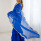 Blue Sequins Georgette Wedding Wear Lehenga Saree