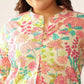 Plus Size Pure Cotton Floral Printed A-line Tunic