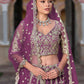 Zari Work Net Bridesmaid Lehenga Choli With Dupatta - Pista Green, Purple, Teal Green