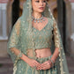 Zari Work Net Bridesmaid Lehenga Choli With Dupatta - Pista Green, Purple, Teal Green