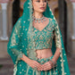 Zari Work Net Bridesmaid Lehenga Choli With Dupatta - Pista Green, Purple, Teal Green