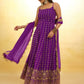 Stunning Purple Embroidered Georgette Designer Anarkali Suit
