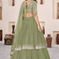 Embellished Sequinned Semi-Stitched Lehenga Choli With Dupatta