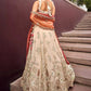 Precious Soft Beige Embroidered Silk Wedding Wear Lehenga Choli