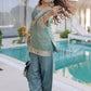 Fabulous Mirror Work Organza Function Wear Top With Palazzo