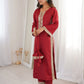 Stylish Mirror Laced Crepe Wedding Wear Kurti With Pant