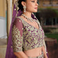 Zari Work Net Bridesmaid Lehenga Choli With Dupatta - Pista Green, Purple, Teal Green
