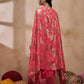 Coral V-Neck Crop Top With Draped Skirt & Cape