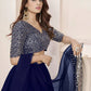 Embroidered Sequinned Semi-Stitched Lehenga & Unstitched Blouse With Dupatta