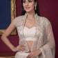 Beautiful Off-White Embroidered Net Party Wear Lehenga Choli