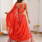 Stunning Orange Thread Work Georgette Function Wear Lehenga Choli