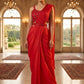Red Sequin Embellished Party Wear Saree