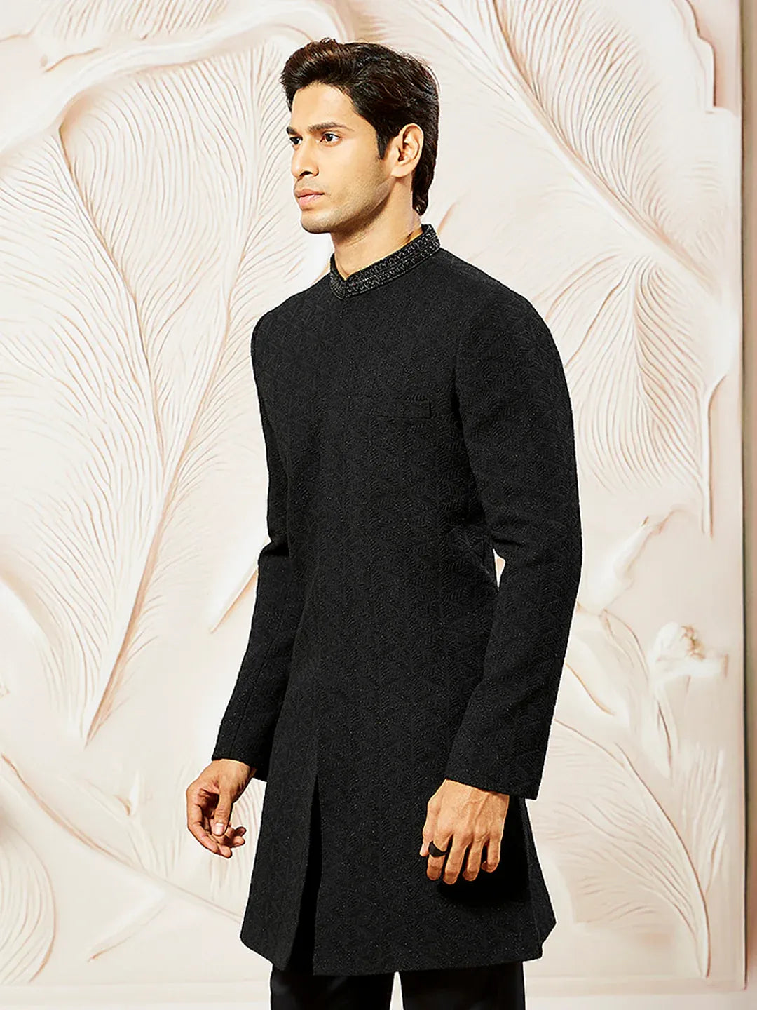 Men's Silk Blend Indo Western And Pant Set