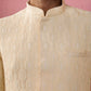 Men's Jacquard Indo-Western Kurta with Cream Trousers