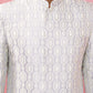 Men's Jacquard Indo-Western Kurta with Cream Trousers